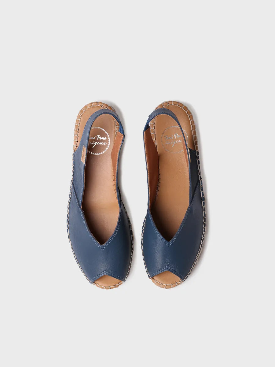 alpargatas mujer - Alpargata peep toe de mujer con cuña en piel | BERNIA-P  - Toni Pons  
