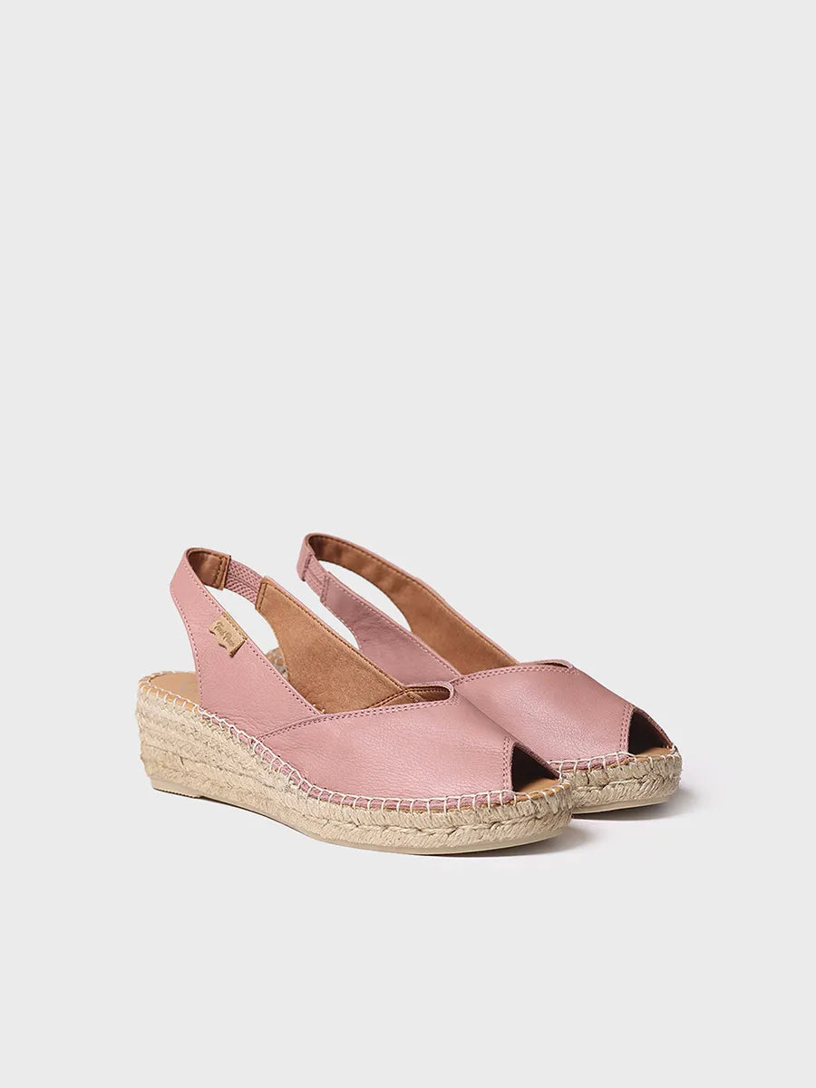  - Alpargata peep toe de mujer con cuña en piel | BERNIA-P  - Toni Pons  
