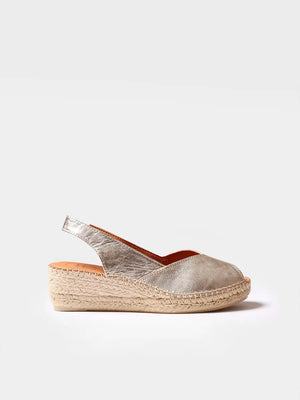 alpargatas mujer - Alpargata peep toe de mujer con cuña en piel | BERNIA-P  - Toni Pons  