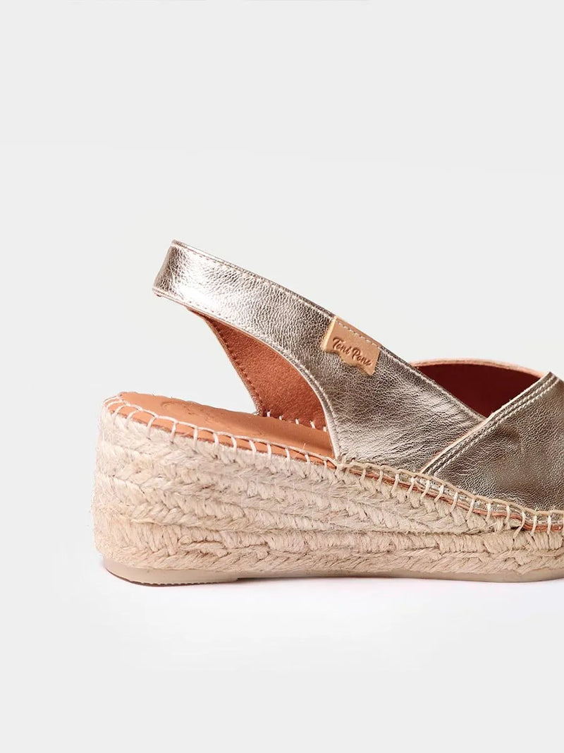 alpargatas mujer - Alpargata peep toe de mujer con cuña en piel | BERNIA-P  - Toni Pons  