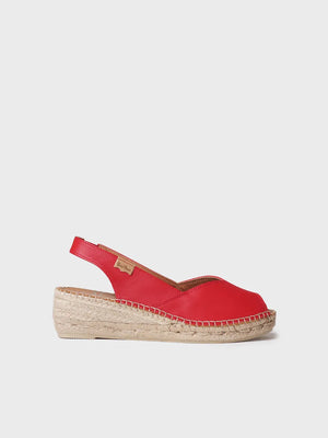 alpargatas mujer - Alpargata peep toe de mujer con cuña en piel | BERNIA-P  - Toni Pons  