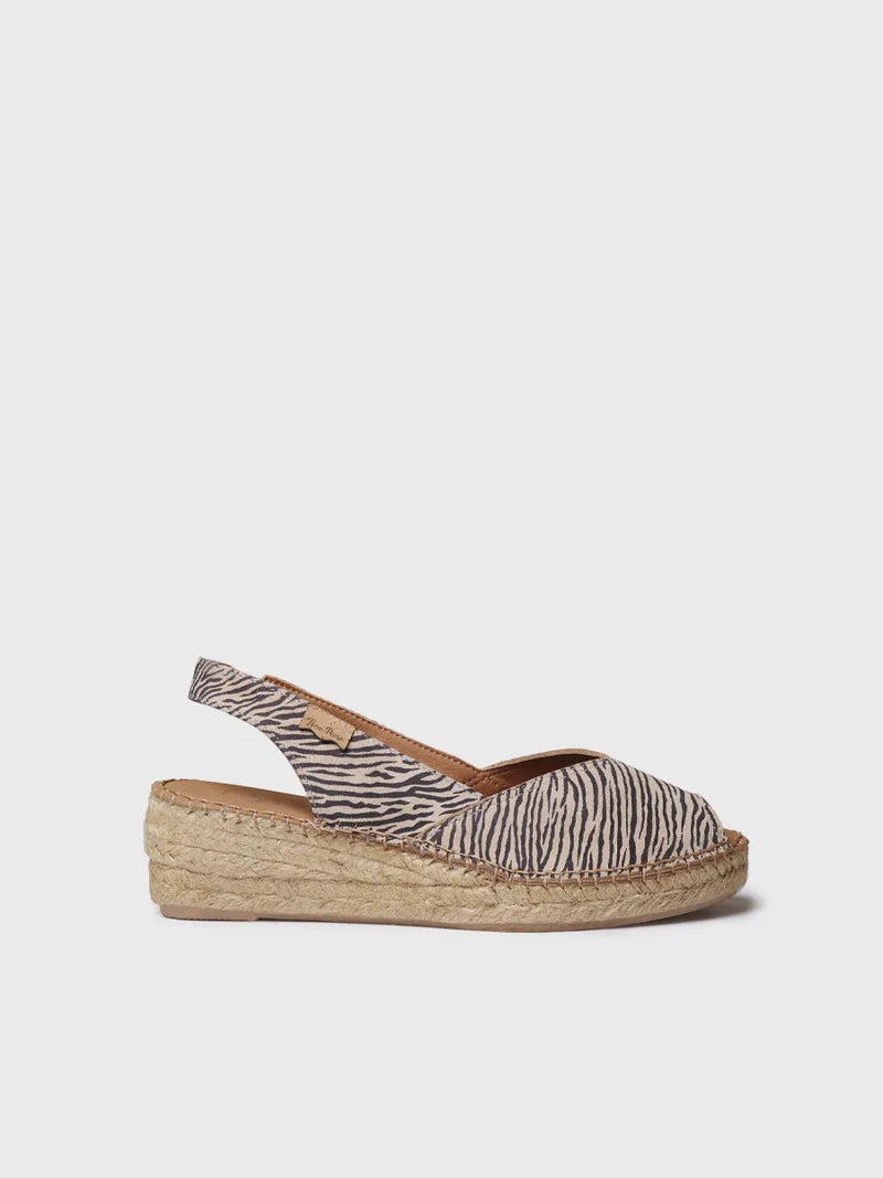  - Alpargatas de cuña de mujer en piel animal print | BERNIA-ZB  - Toni Pons  