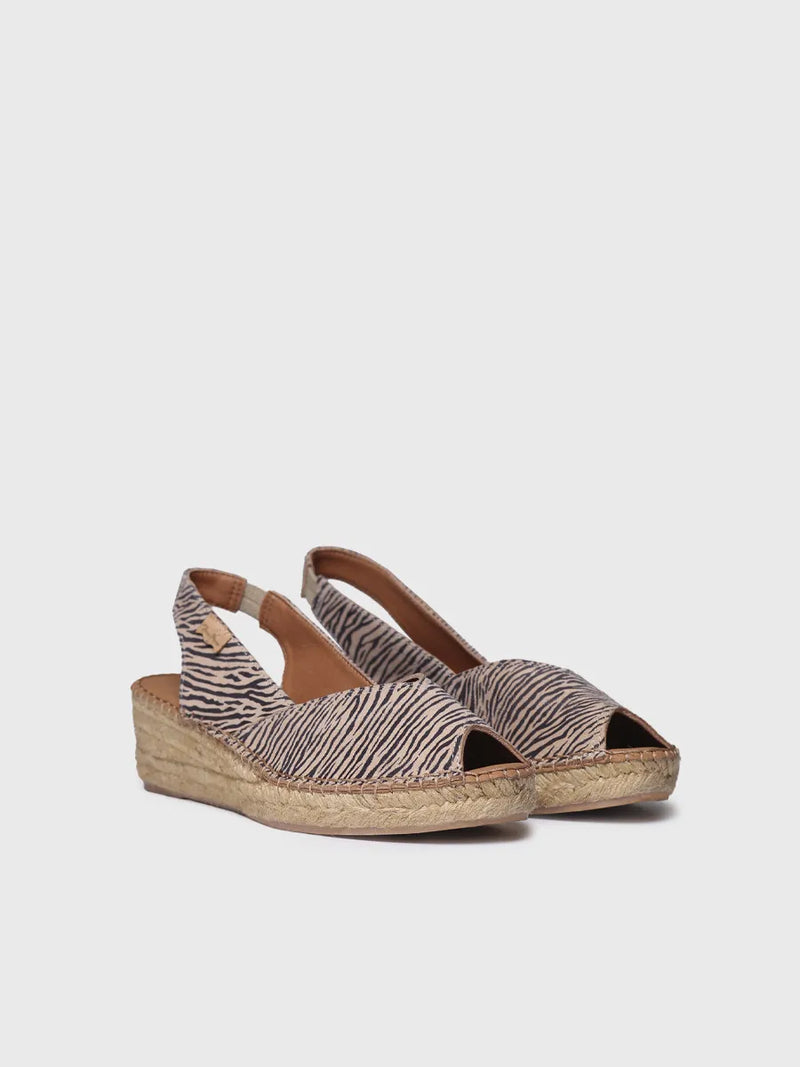  - Alpargatas de cuña de mujer en piel animal print | BERNIA-ZB  - Toni Pons  