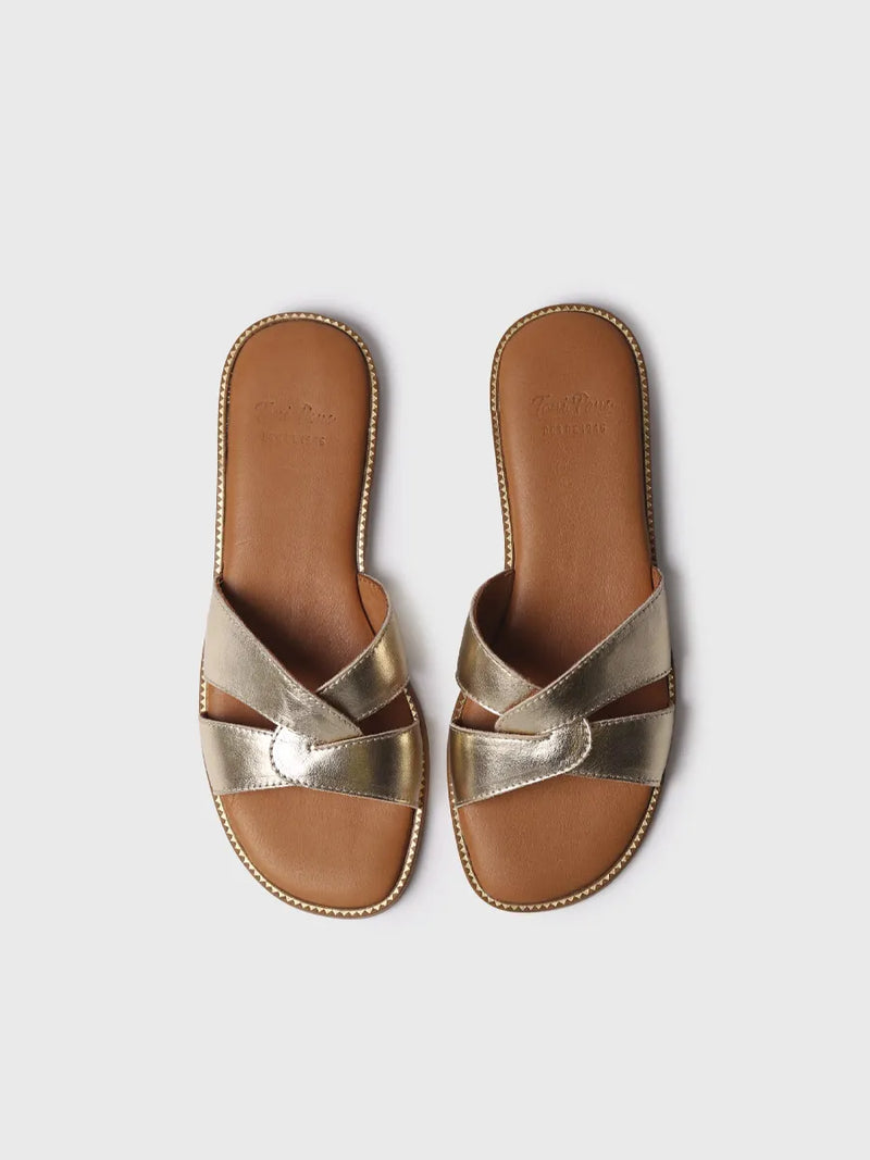  - Sandalias planas de mujer en piel metalizada | BRESCIA  - Toni Pons  