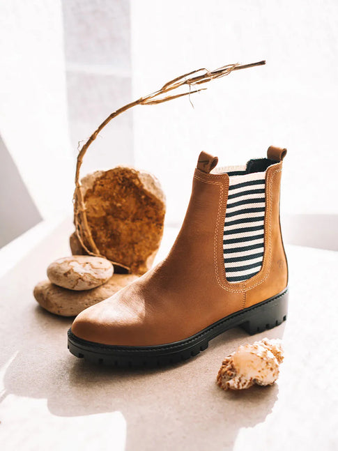 Botines mujer - Botines de mujer en piel con elásticos a rayas | CARLA-NR  - Toni Pons  