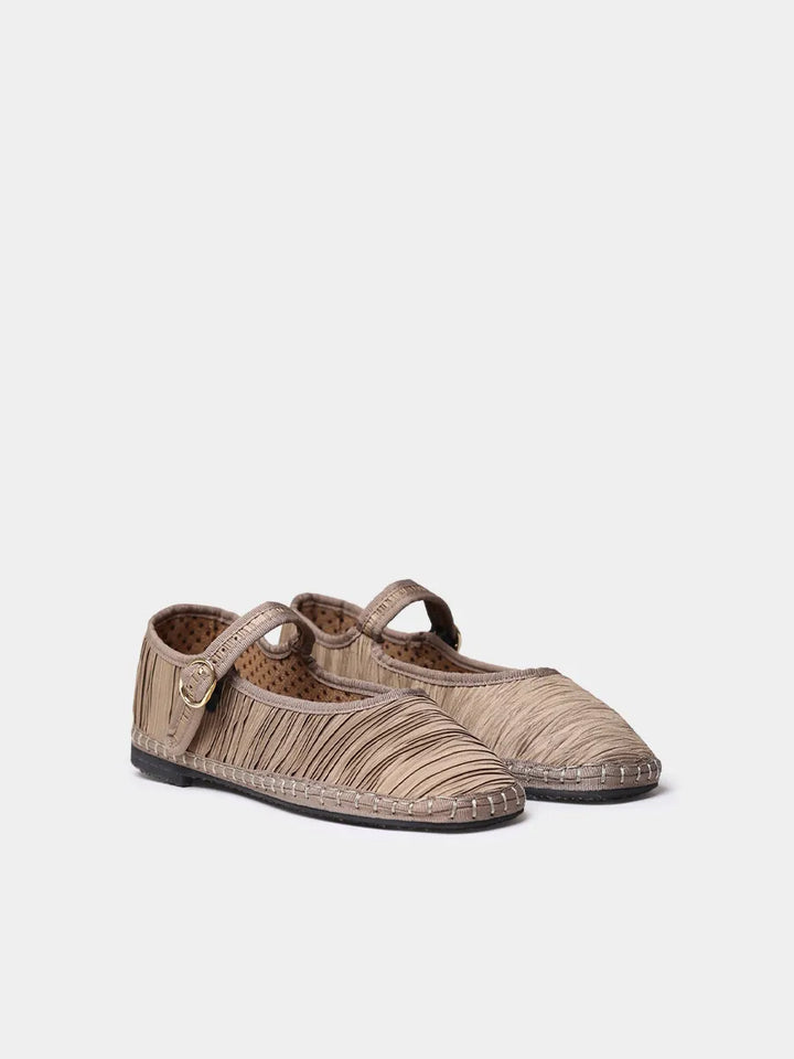 Zapatos mujer - Merceditas para mujer en material plisado con suela plana | CAROLINA  - Toni Pons  