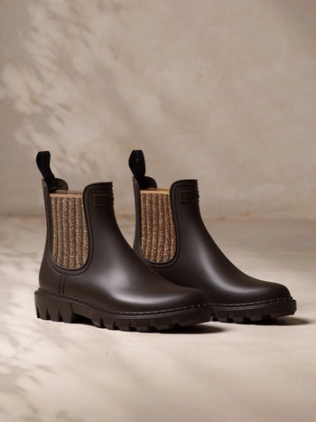 Gummistiefelette mit Lurex-Elastikband für Damen | CASPIA