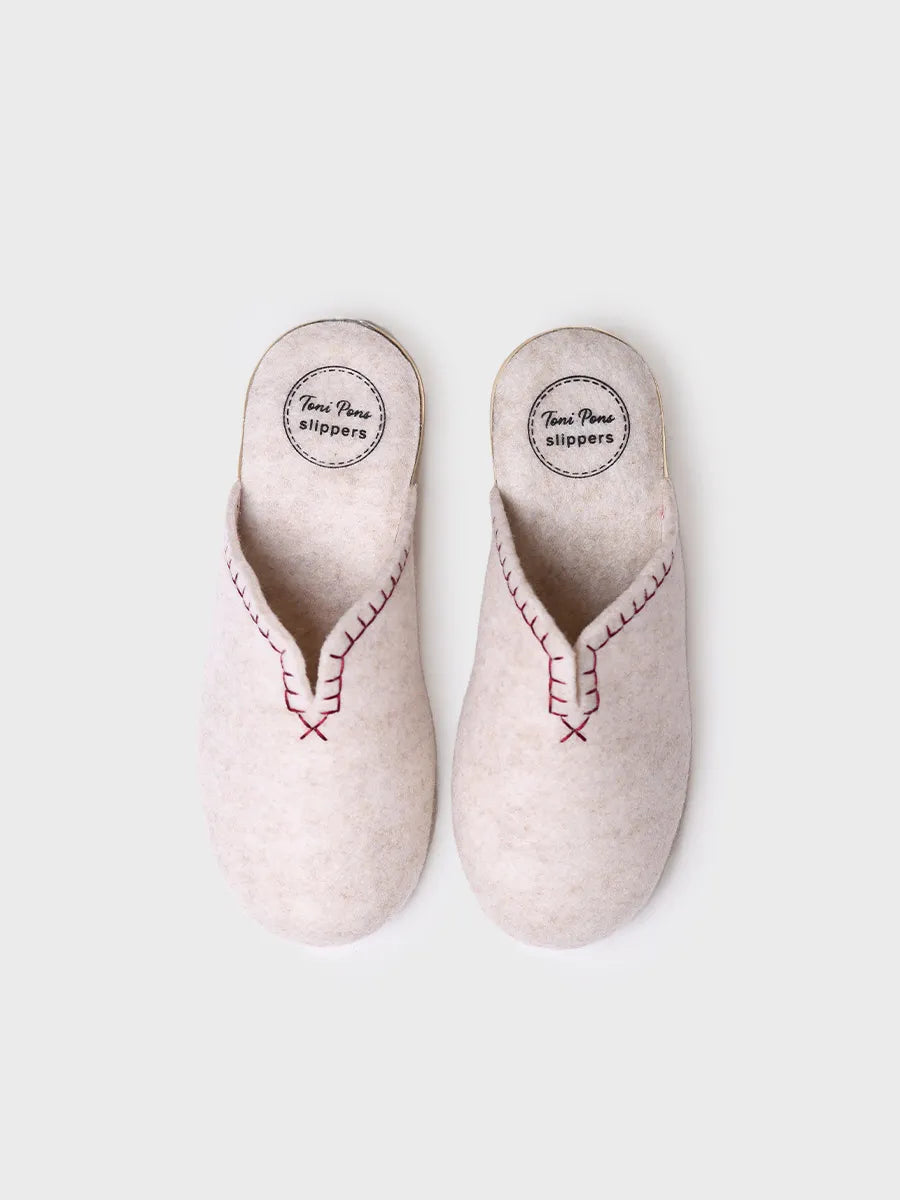 zapatillas de casa mujer - Zapatilla tipo zueco para mujer en fieltro reciclado | CUNIT-FR  - Toni Pons  