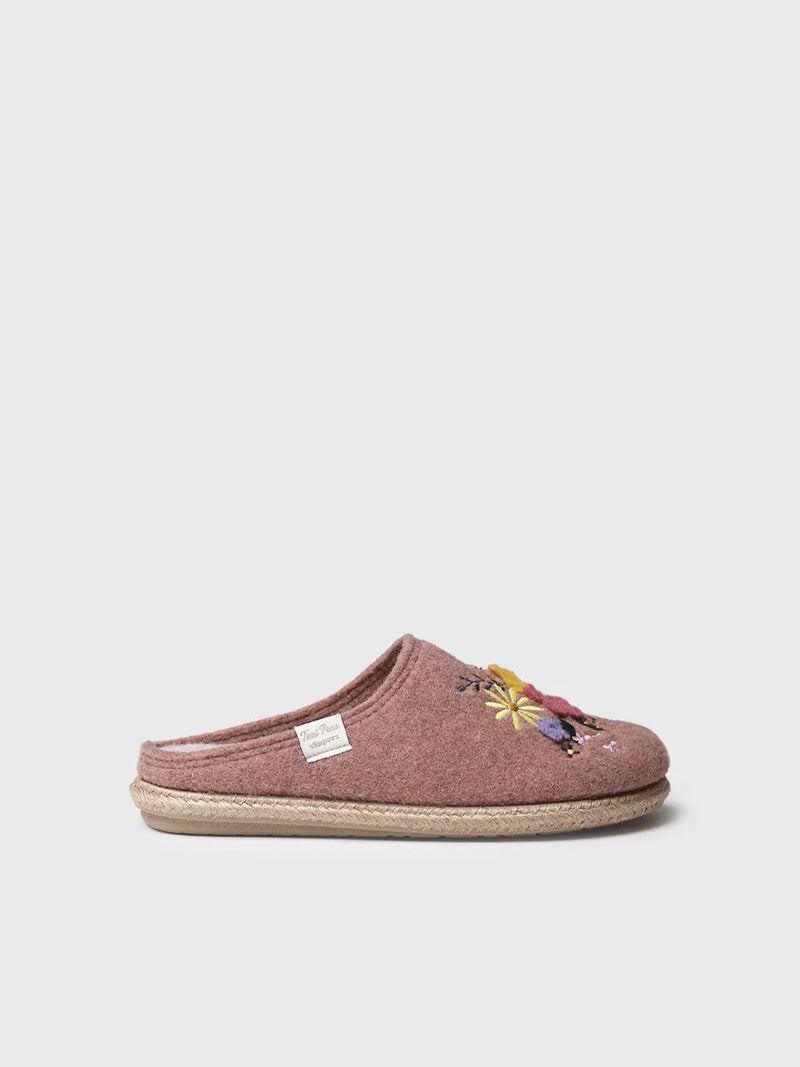 zapatillas de casa mujer - Slippers para mujer en fieltro con flores | DELI-EF  - Toni Pons  