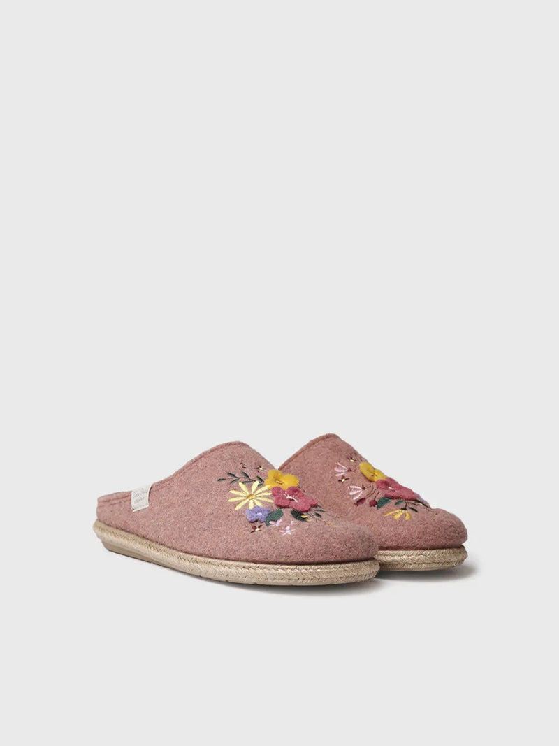 zapatillas de casa mujer - Slippers para mujer en fieltro con flores | DELI-EF  - Toni Pons  