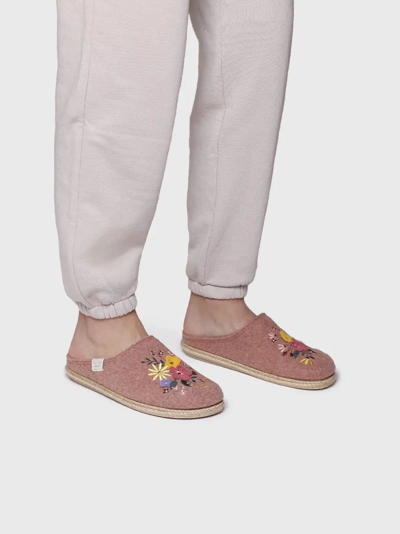 zapatillas de casa mujer - Slippers para mujer en fieltro con flores | DELI-EF  - Toni Pons  
