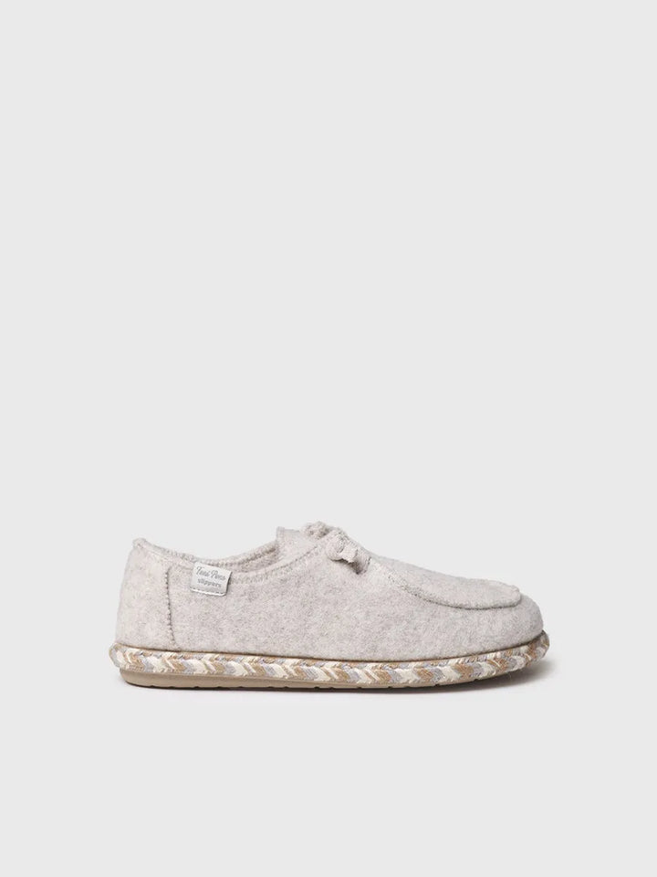 zapatillas de casa mujer - Zapatilla de casa para mujer en fieltro con cordones | DEMI-FP  - Toni Pons  