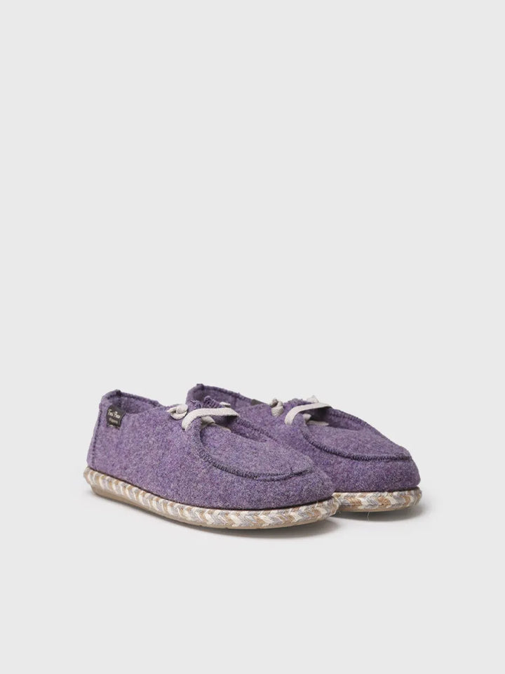 zapatillas de casa mujer - Zapatilla de casa para mujer en fieltro con cordones | DEMI-FP  - Toni Pons  