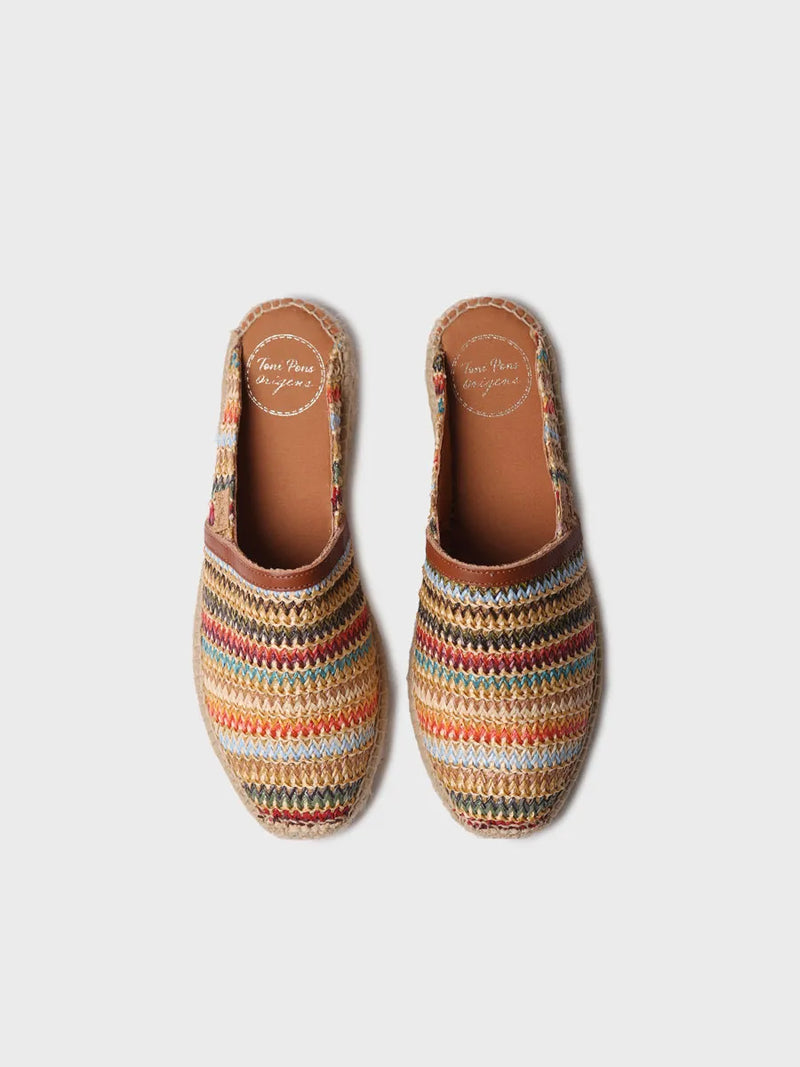  - Alpargatas tipo mule de mujer en rafia multicolor | DENISE-NM  - Toni Pons  