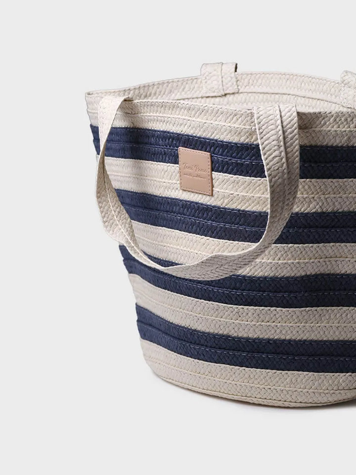 Complementos - Bolso grande de mujer en rafia con rayas marineras | DESI  - Toni Pons  