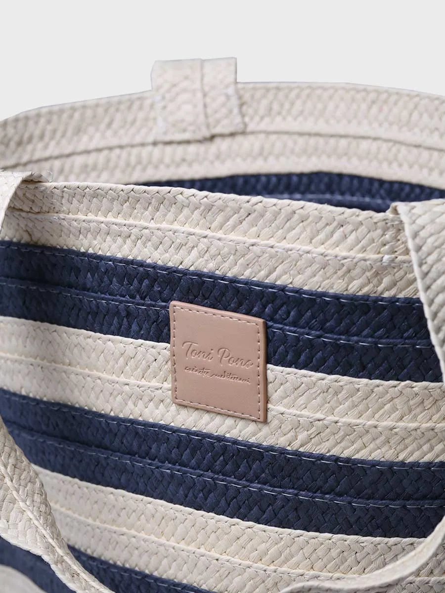 Complementos - Bolso grande de mujer en rafia con rayas marineras | DESI  - Toni Pons  