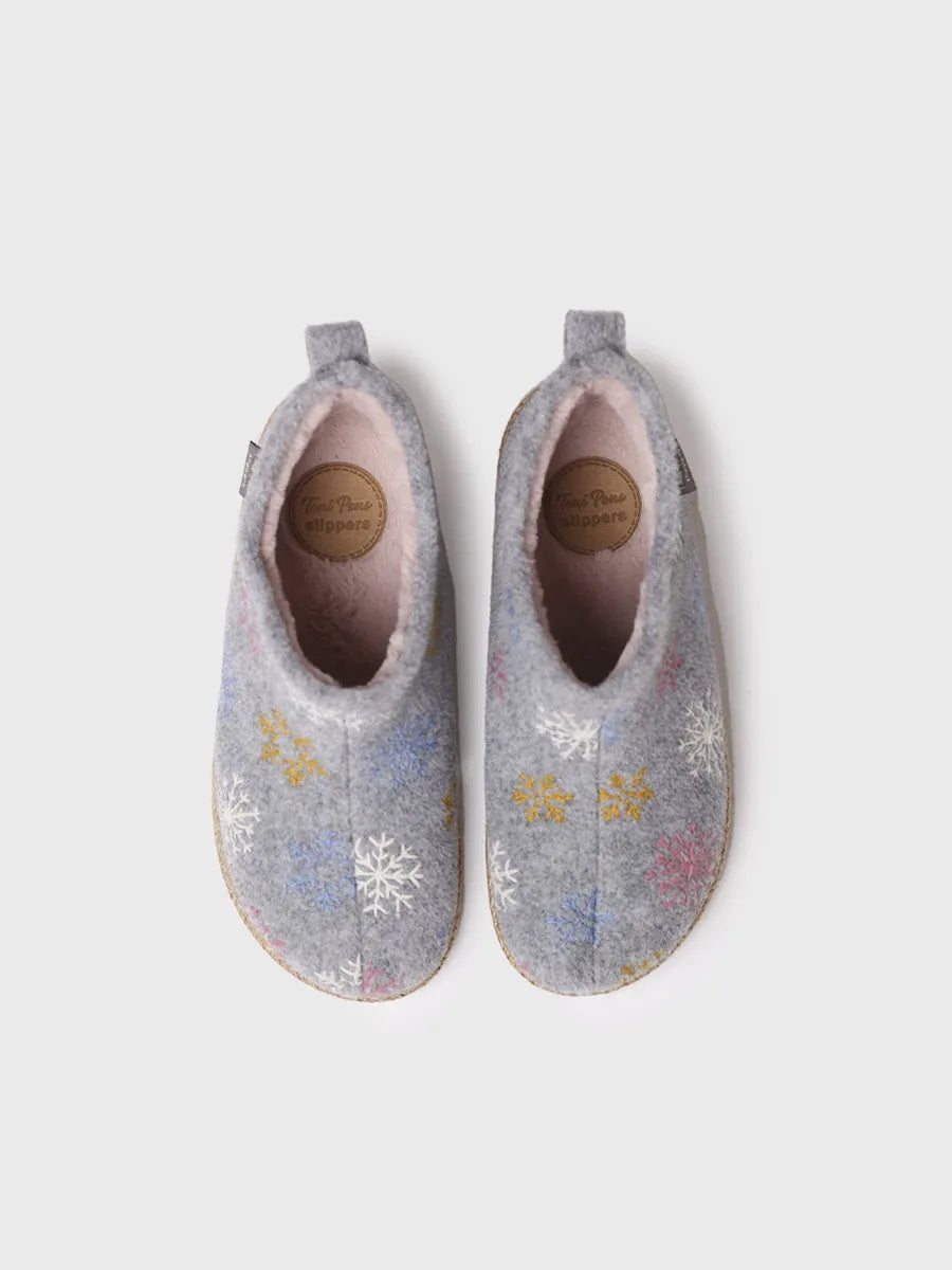 zapatillas de casa mujer - Slipper abotinada para mujer en fieltro | DUNA-CP  - Toni Pons  