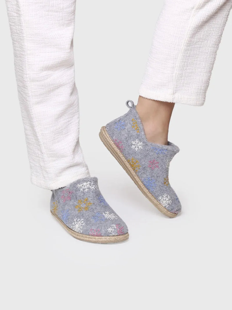 zapatillas de casa mujer - Slipper abotinada para mujer en fieltro | DUNA-CP  - Toni Pons  