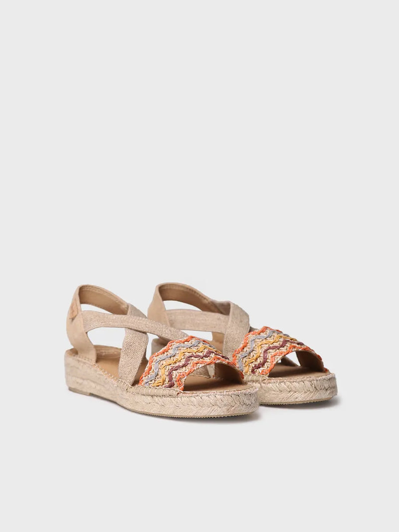 alpargatas mujer - Alpargata mujer con cuña de yute y bandas multicolor | EIDER-RS  - Toni Pons  