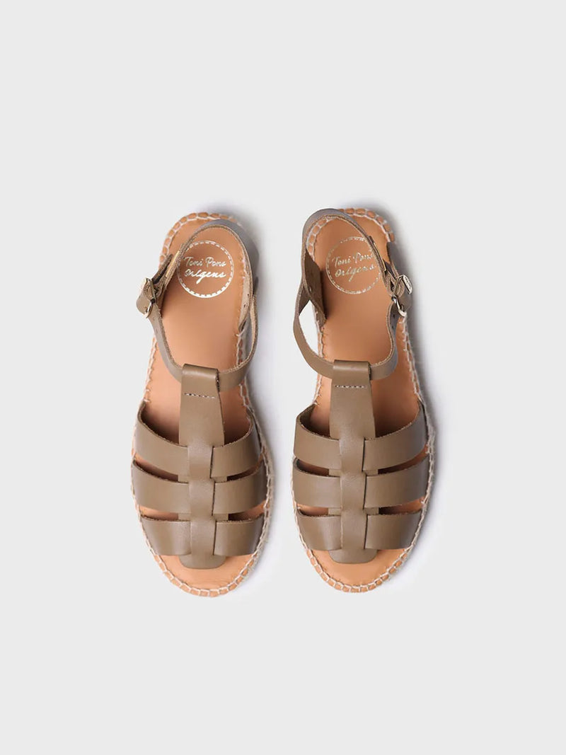 alpargatas mujer - Sandalias cangrejeras planas de mujer en piel | EMMA  - Toni Pons  