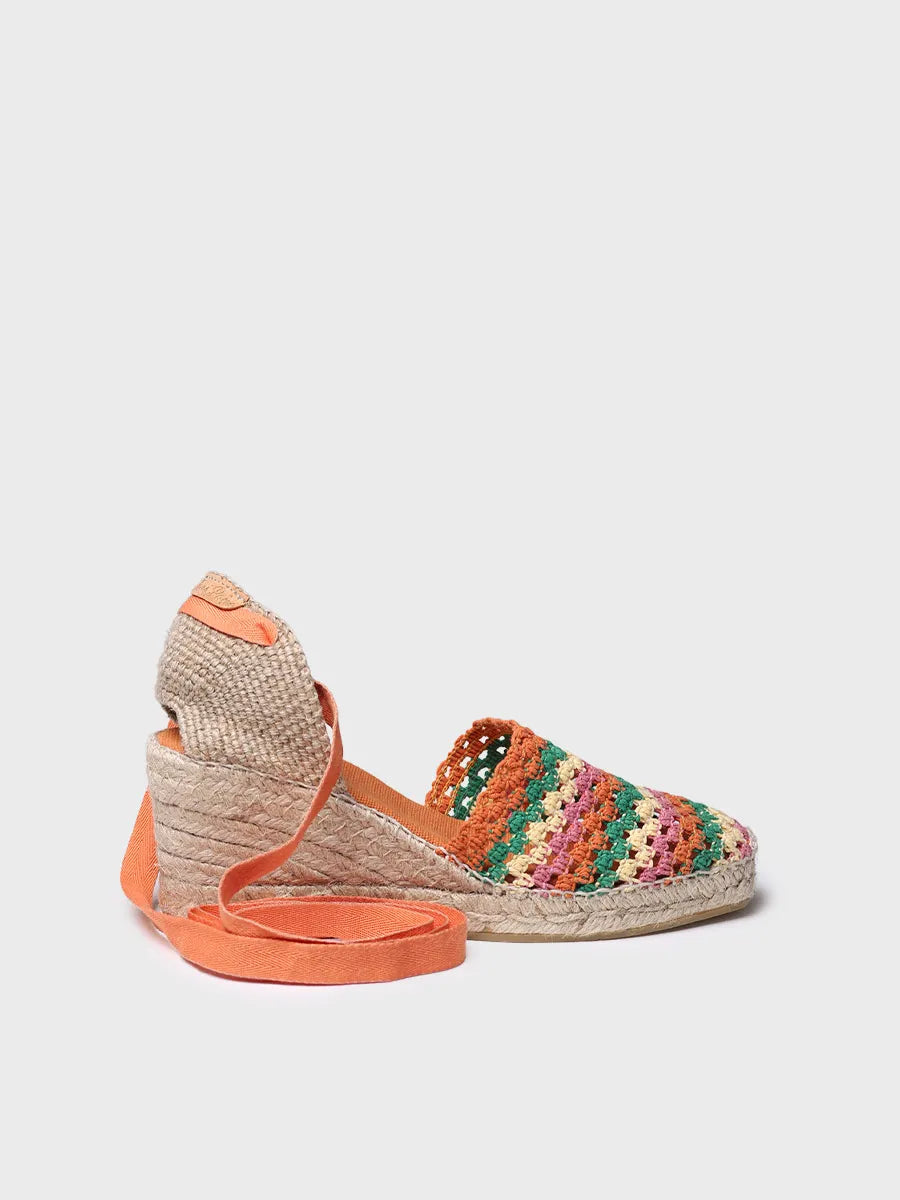 alpargatas mujer - Alpargata de cuña de mujer en crochet multicolor | GEORGINA  - Toni Pons  