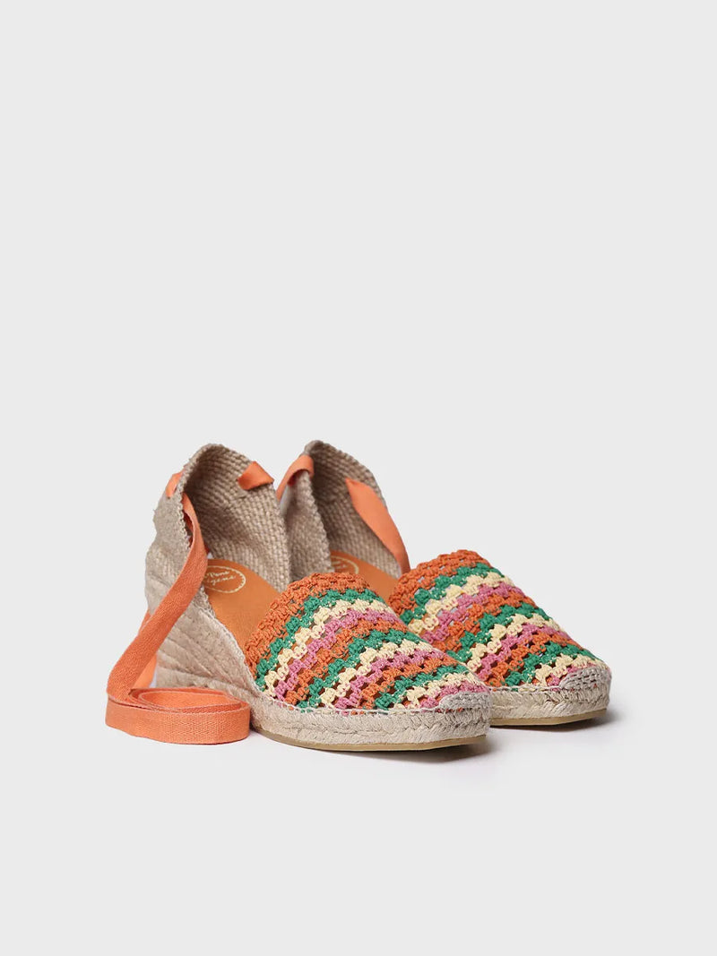 alpargatas mujer - Alpargata de cuña de mujer en crochet multicolor | GEORGINA  - Toni Pons  