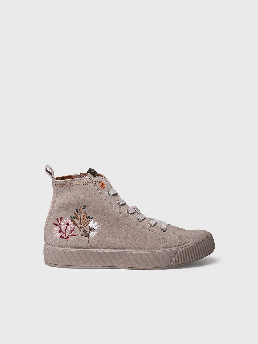 zapatillas mujer - Zapatilla abotinada de mujer con detalles florales | GIA-SF  - Toni Pons  