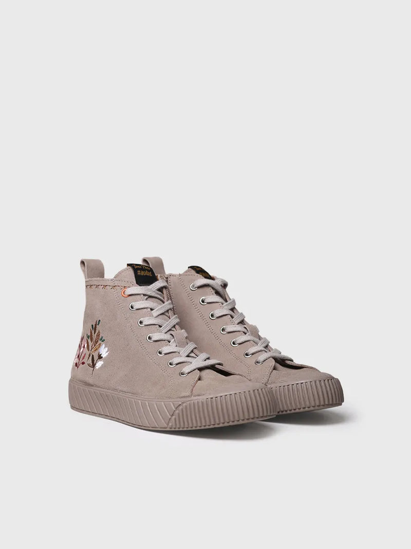 zapatillas mujer - Zapatilla abotinada de mujer con detalles florales | GIA-SF  - Toni Pons  