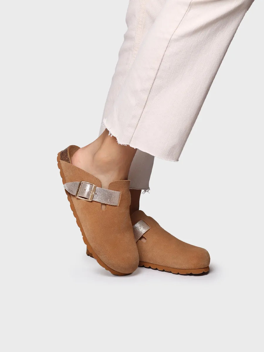 sandalias mujer - Zueco de mujer en serraje con hebilla | GILA-QT  - Toni Pons  