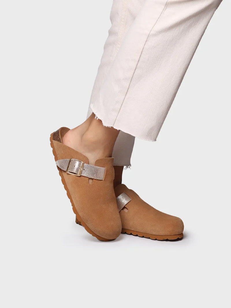sandalias mujer - Zueco de mujer en serraje con hebilla | GILA-QT  - Toni Pons  