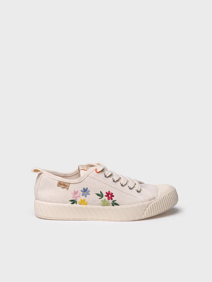 zapatillas mujer - Zapatilla deportiva baja de mujer en algodón reciclado y bordados | GILDA-EJ  - Toni Pons  