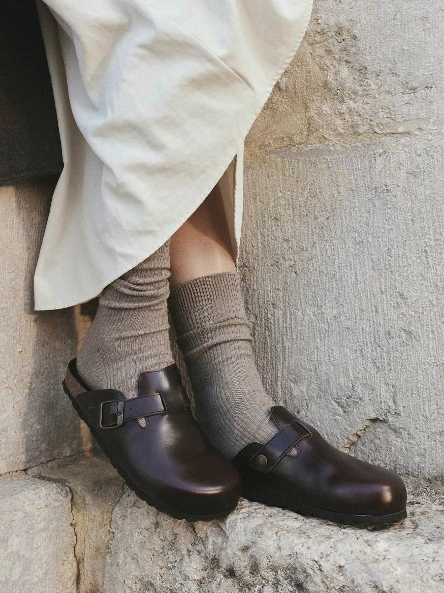 Sabot en cuir avec boucle pour femme | GINA