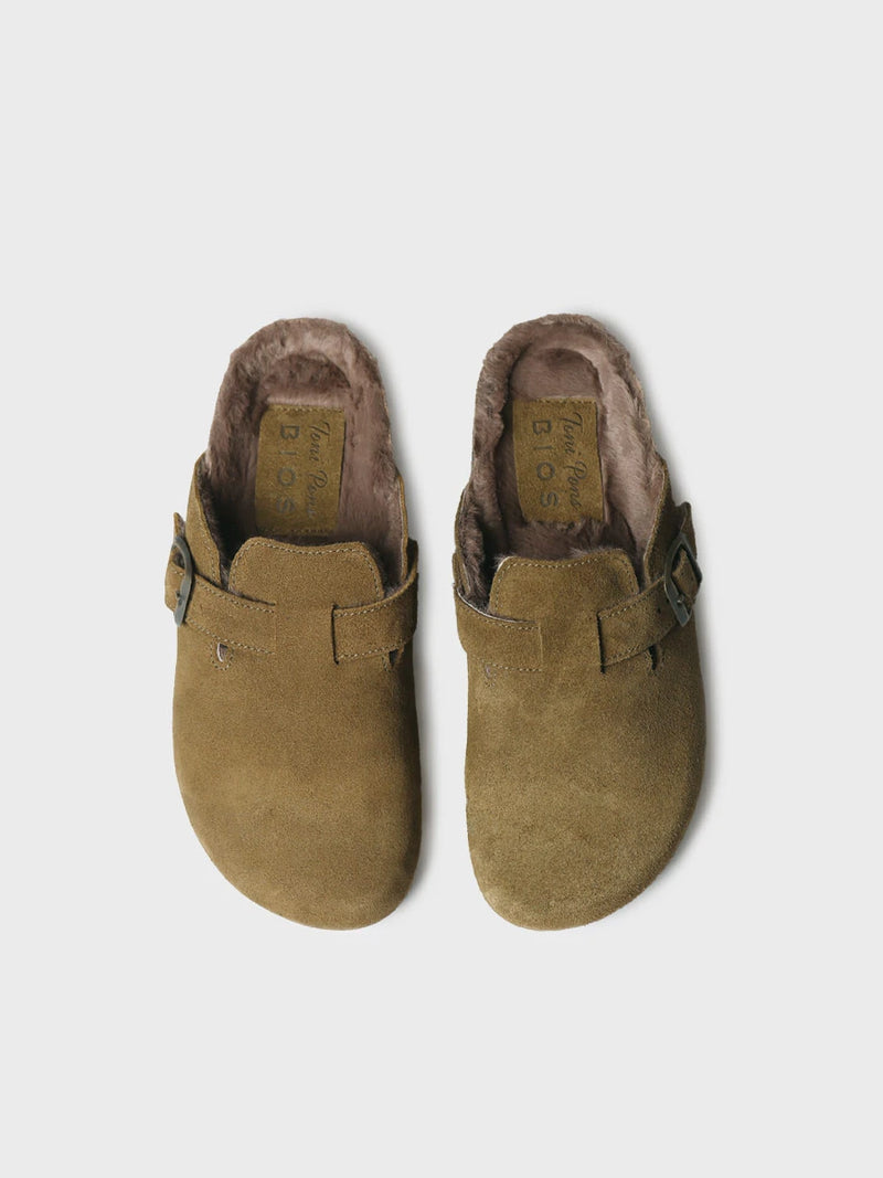 Sandalias mujer - Zueco en serraje con borrego para mujer | GINESTA  - Toni Pons  