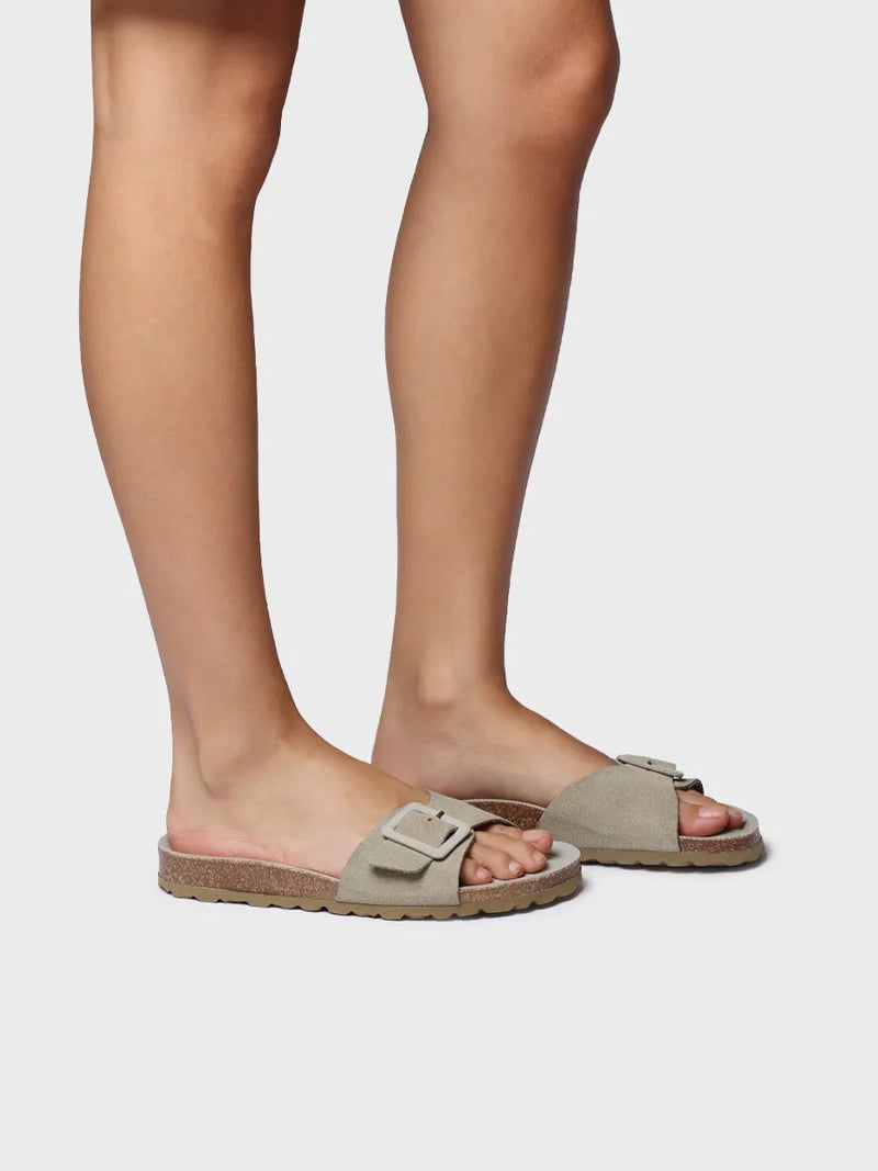 sandalias mujer - Sandalia BIO de mujer con hebilla y suela de corcho | GLIDE-QT  - Toni Pons  