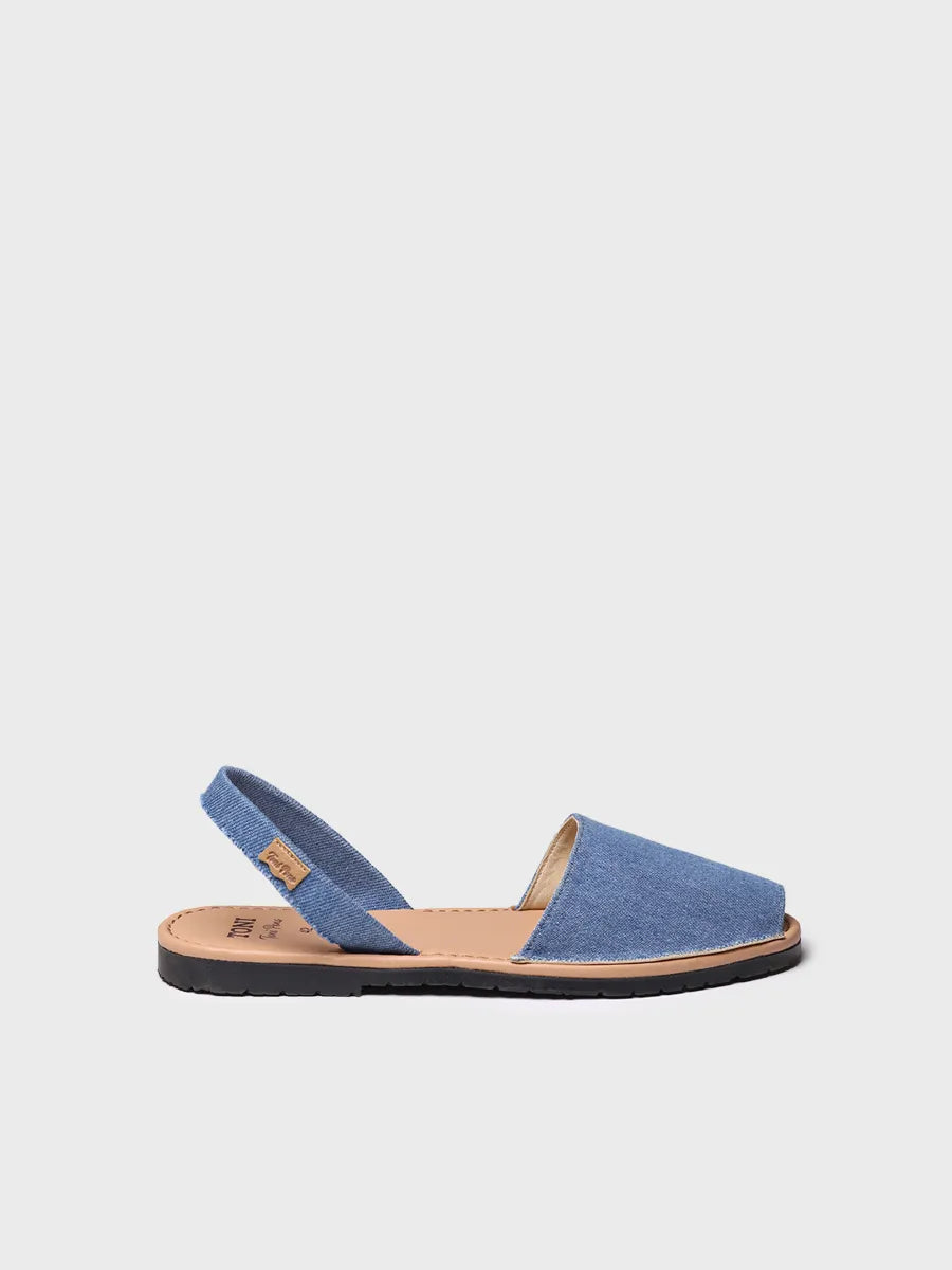 zapatillas hombre - Abarca de hombre en denim con planta de piel | GRAU-TX  - Toni Pons  