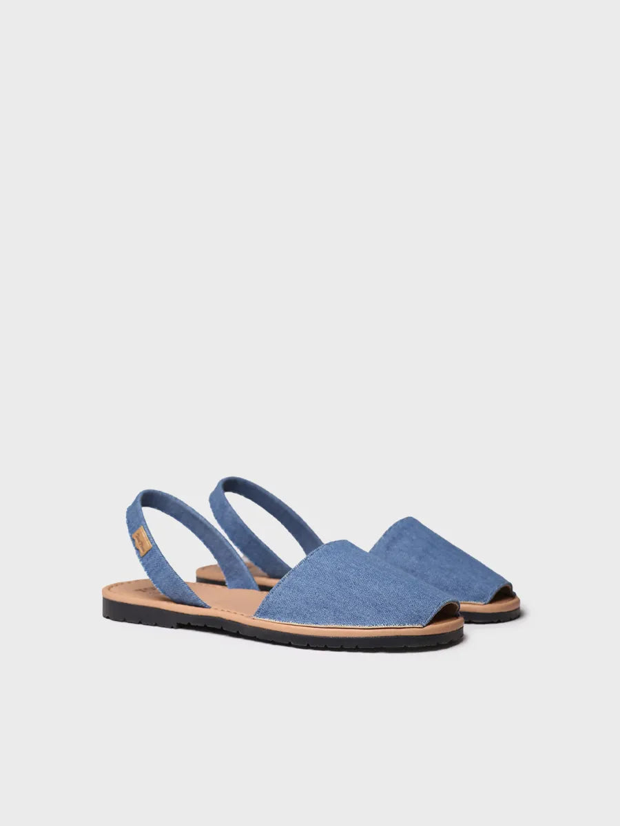 zapatillas hombre - Abarca de hombre en denim con planta de piel | GRAU-TX  - Toni Pons  