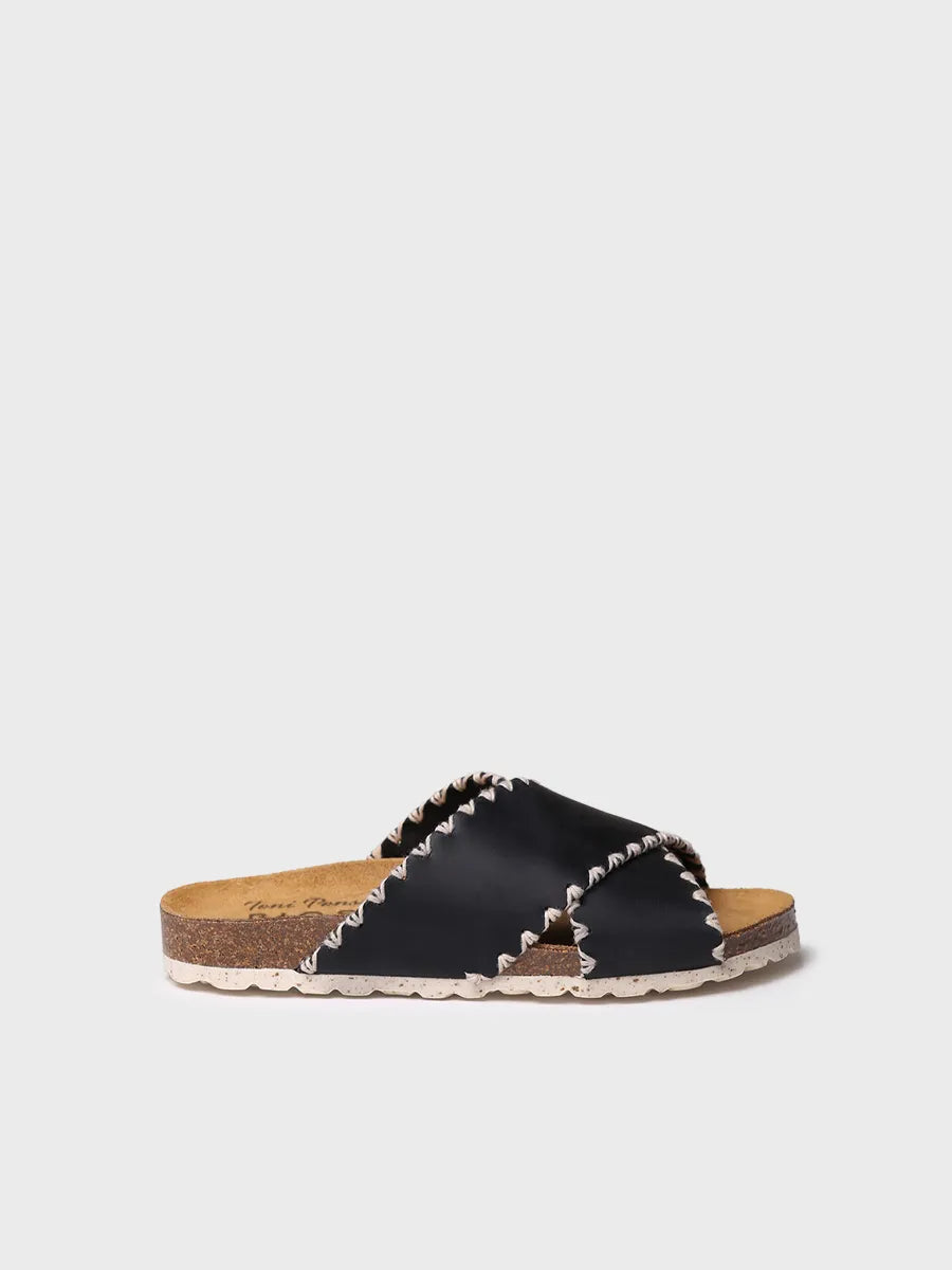 zapatillas mujer - Sandalia BIO de mujer en cuero con tiras cruzadas | GRIT-PE  - Toni Pons  
