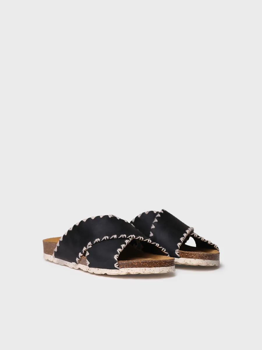zapatillas mujer - Sandalia BIO de mujer en cuero con tiras cruzadas | GRIT-PE  - Toni Pons  