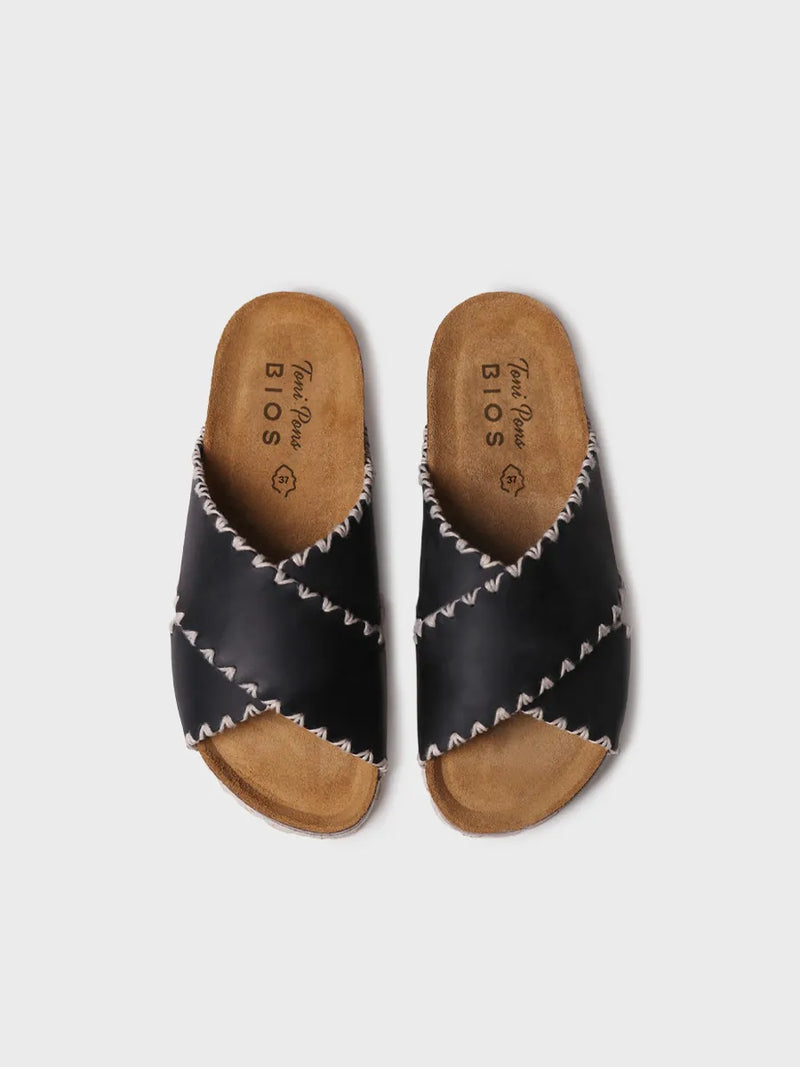 zapatillas mujer - Sandalia BIO de mujer en cuero con tiras cruzadas | GRIT-PE  - Toni Pons  