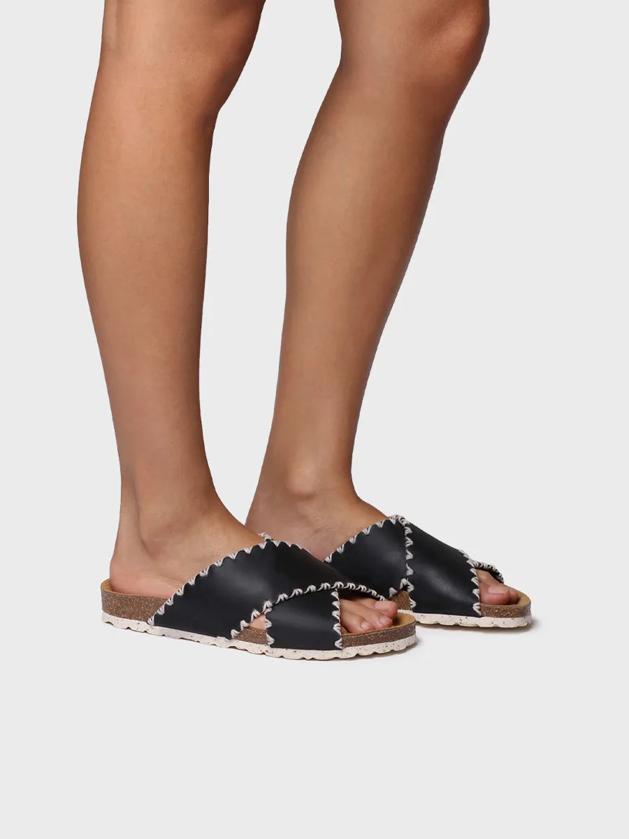 zapatillas mujer - Sandalia BIO de mujer en cuero con tiras cruzadas | GRIT-PE  - Toni Pons  