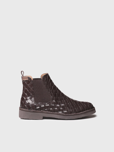 Chelsea boot in pelle intrecciata da donna | ISA-BL