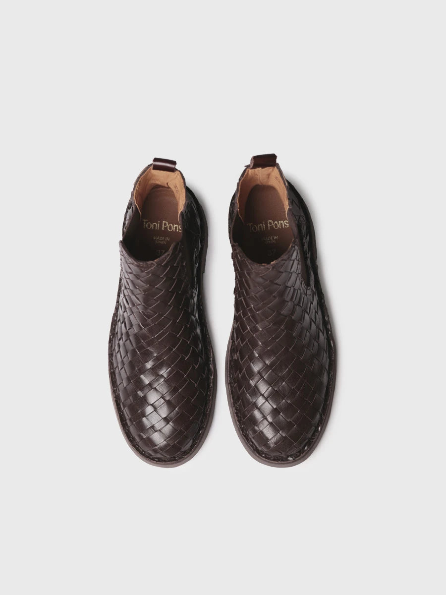 Chelsea boot in pelle intrecciata da donna | ISA-BL