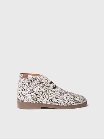 Women's leather ankle boot with polka dot print | IVETTE-JG