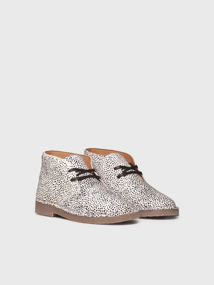 Women's leather ankle boot with polka dot print | IVETTE-JG