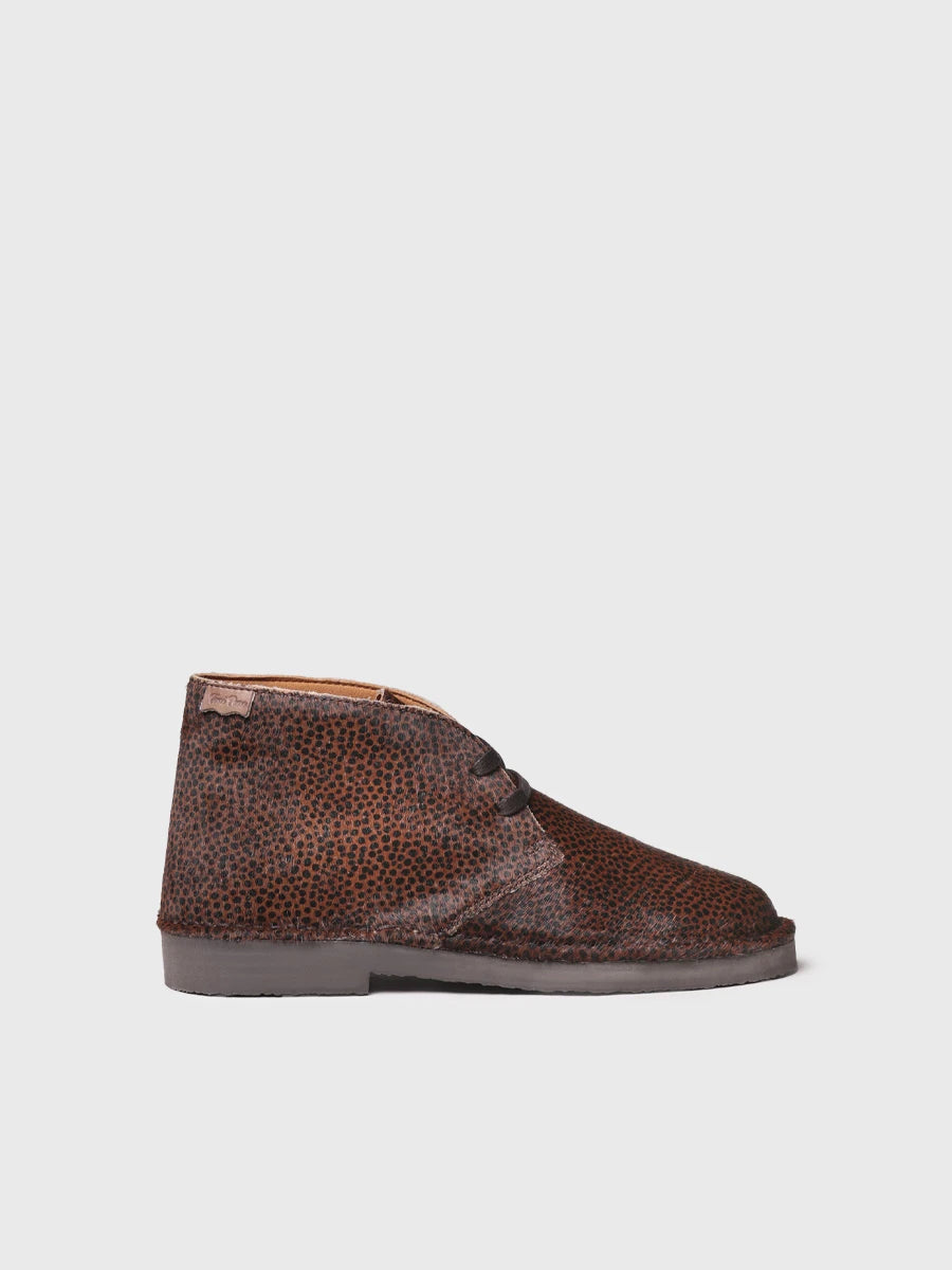 Women's leather ankle boot with polka dot print | IVETTE-JG