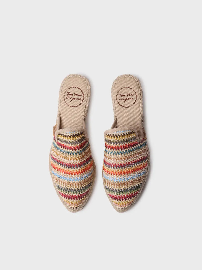 zapatillas mujer - Alpargata tipo babucha de mujer en rafia multicolor | JUNE-MA  - Toni Pons  