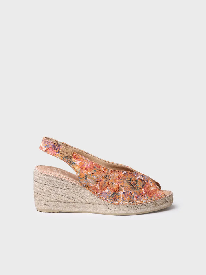 zapatillas mujer - Alpargata peep toe de mujer en piel multicolor | LAILA-LL  - Toni Pons  