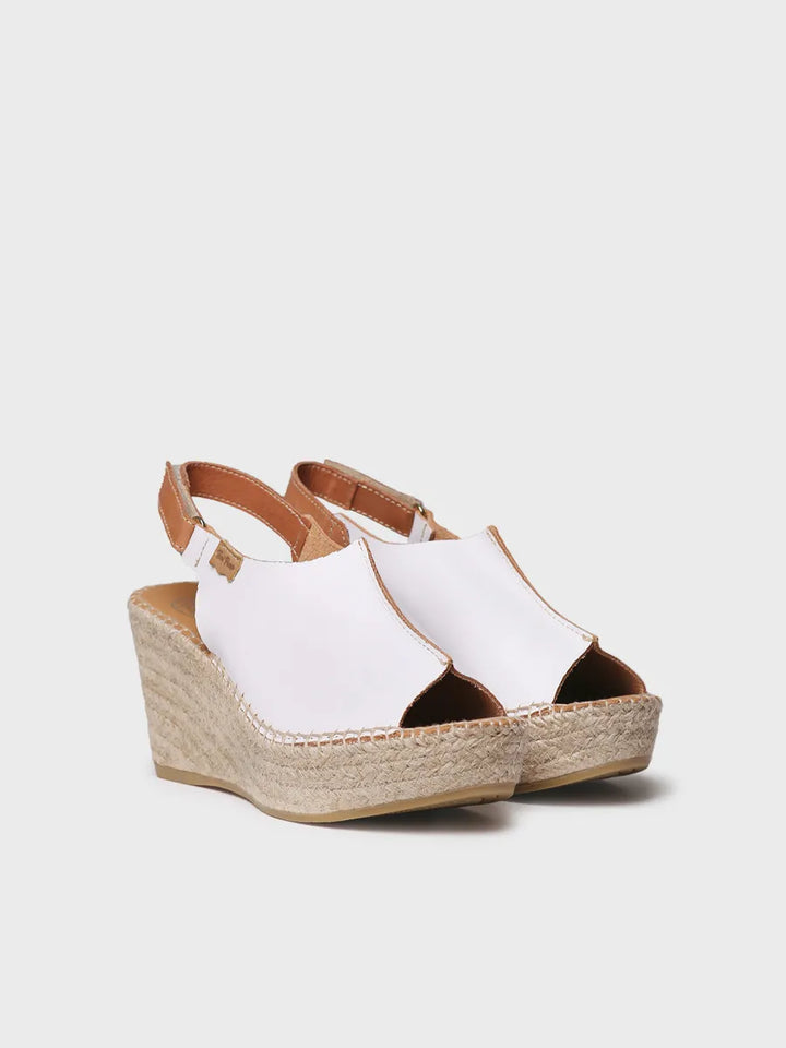 zapatillas mujer - Alpargata de mujer en piel con cuña y cierre de velcro | LUGANO-P  - Toni Pons  