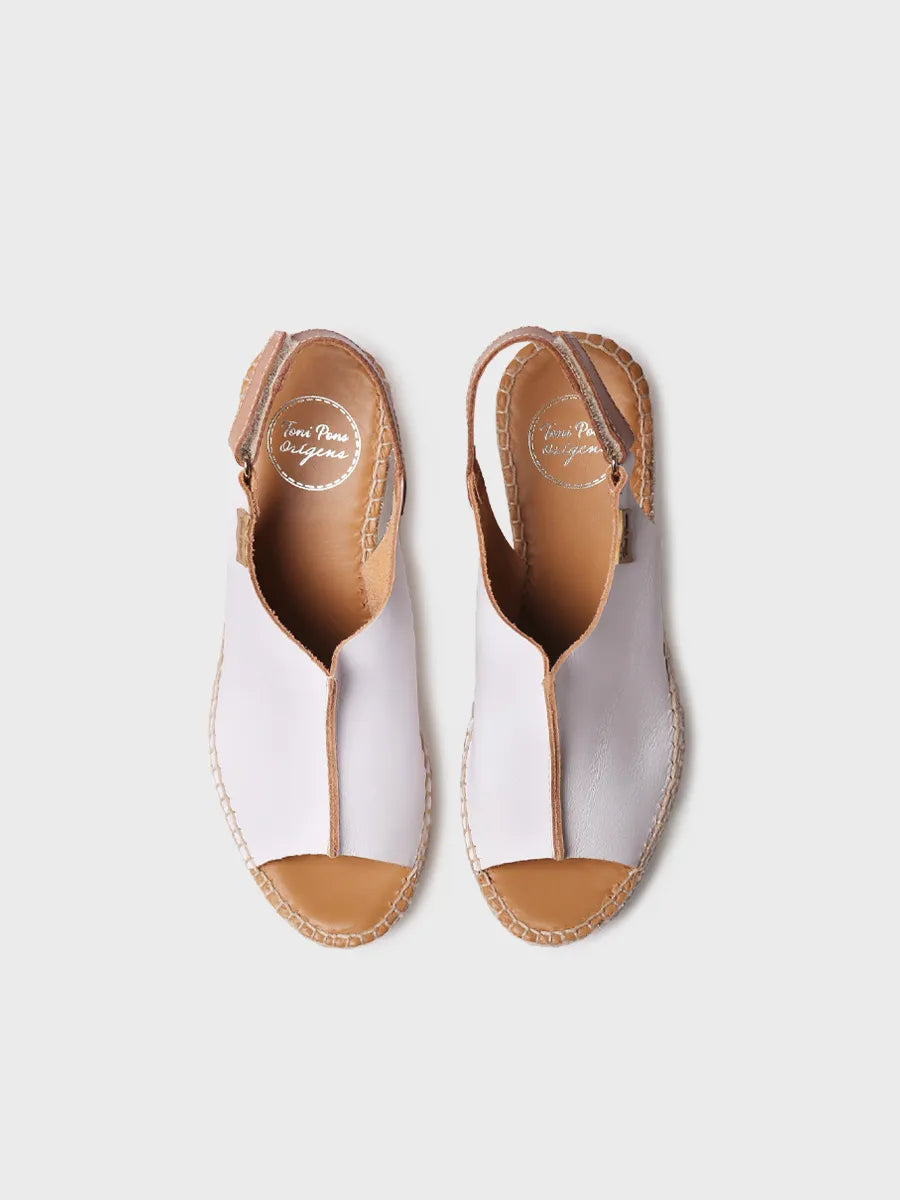 zapatillas mujer - Alpargata de mujer en piel con cuña y cierre de velcro | LUGANO-P  - Toni Pons  