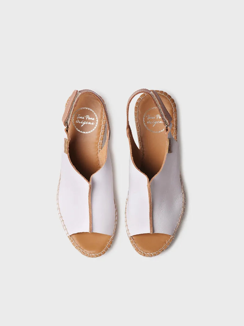 zapatillas mujer - Alpargata de mujer en piel con cuña y cierre de velcro | LUGANO-P  - Toni Pons  